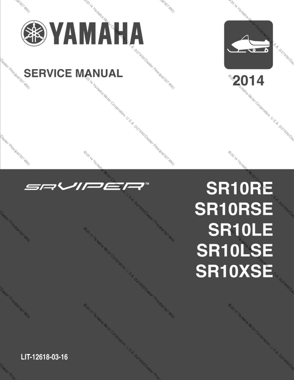 Product picture 2014 Yamaha Viper Snowmobile Shop Repair Manual LTX XTX RTX 
